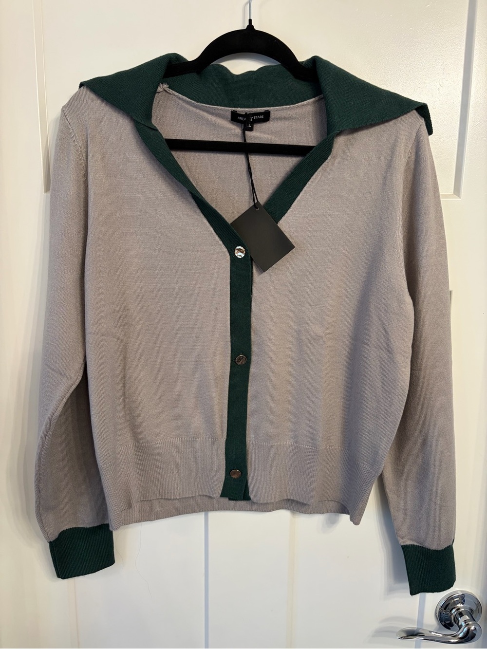 NWT Area stars Two-Tone Cardigan Sweater XL - Picture 1 of 3